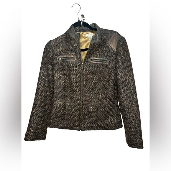 Chico's Jackets & Blazers - Chicos size 0/small stunning brown zip up work jacket.